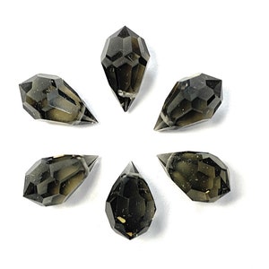 12 pcs Vintage Preciosa crystal Black diamond 15x9  drops. Preciosa MC Drops, Briolettes.