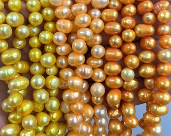 Top drilled tear drop fresh water pearls 9x7-10x8mm Fresh water pearls. 14 inch strand.