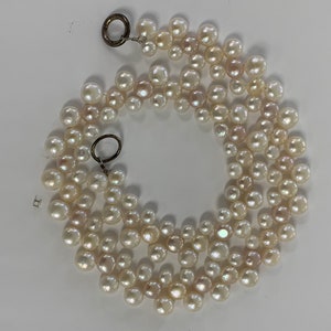 20 Inch Fresh Water Pearls Round Button Shape Necklace Temporary Strung ...