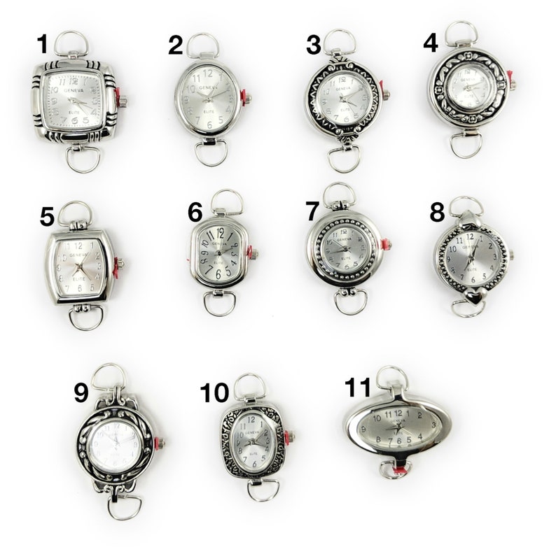 Geneva Elite Silver Watch Faces Loops and Battery Included Etsy