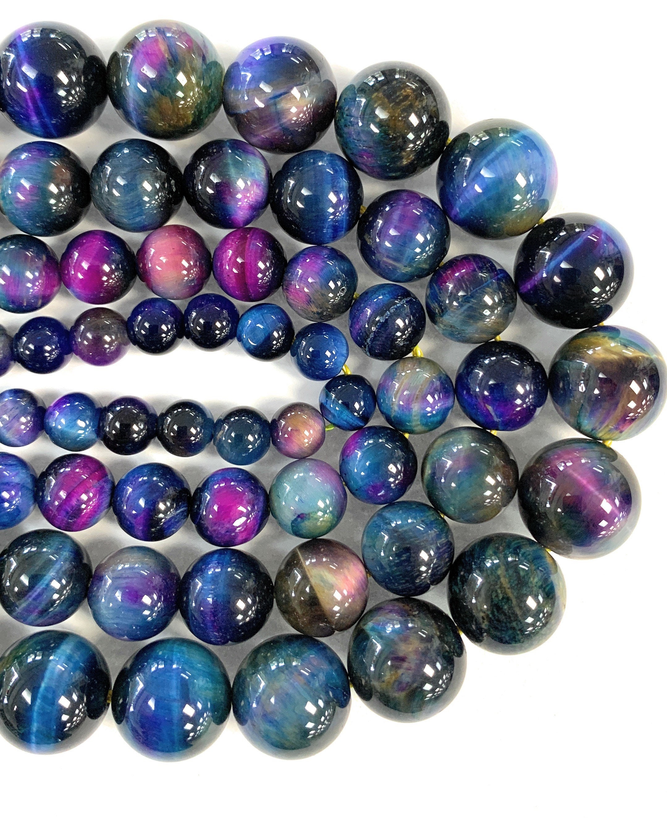 Rainbow Tiger Eye, Galaxy Tiger Eye beads 6mm, 8mm, 10mm,12mm - 15 inch strand.