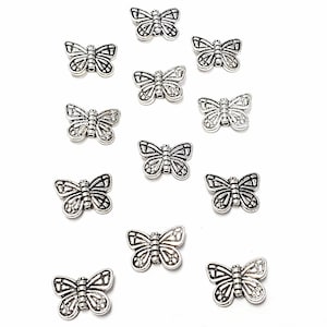 Pewter Spacer Beads, Butterfly Shaped 1.4mm hole, 8in Strand