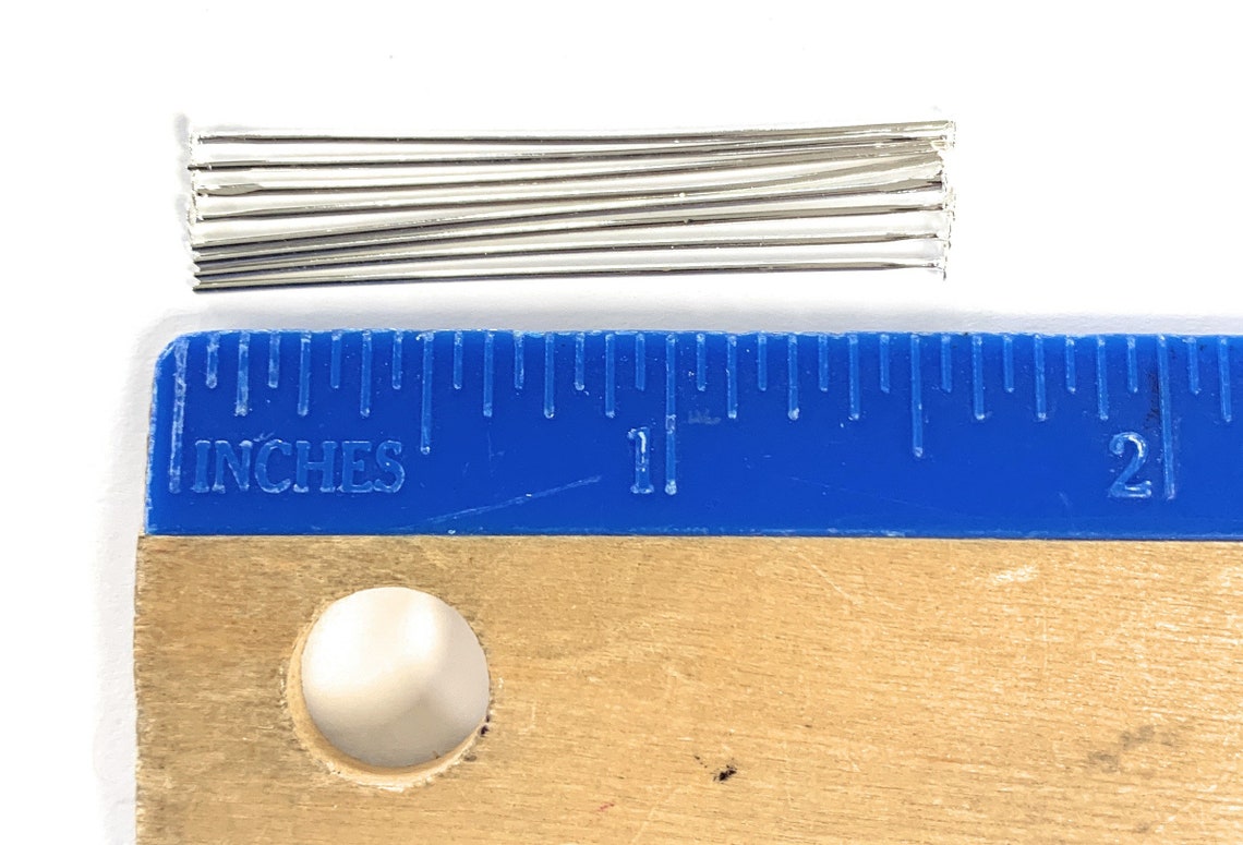 100 Pcs Silver Plated Copper Head Pins 22 Guage 1 Inch 1.5 Etsy