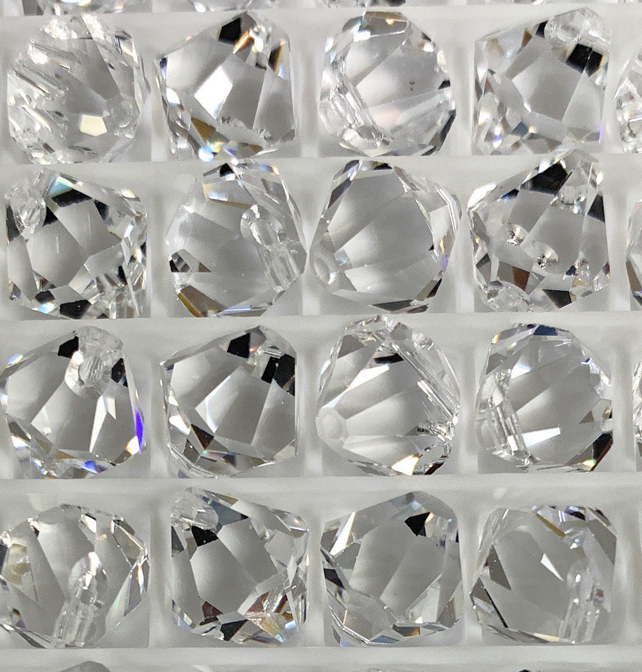 12 Pcs of 8 mm Crystal - 6301 Swarovski Crystal Top Drilled beads for Jewelry making.