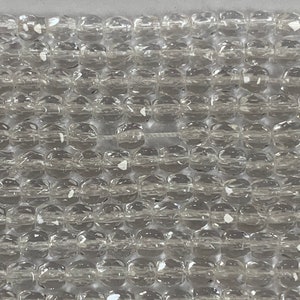100 pcs 3mm Czech Fire Polished Beads, Clear Crystal Faceted Round Beads