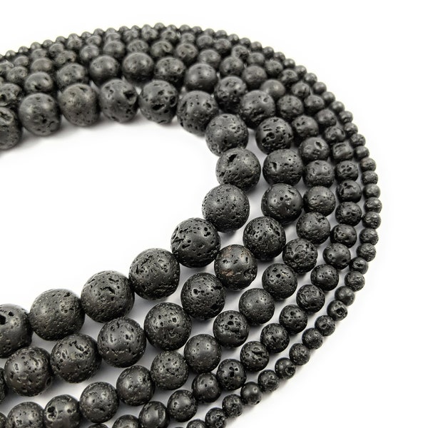 Lava Rock Beads Natural Gemstone Beads in  4MM, 6MM, 8MM, 10MM, 12MM