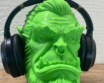 Warlord Orc Shaman Headphone Stand: Gift for Gamer - Gift for Him - Birthday Gift - Gaming Room Decor - Office Desk Decor - Desk Accessory
