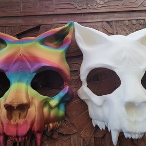 Feline Skull Mask  - Halloween Cosplay Mask - Spooky Skull Cosplay - Halloween Skull