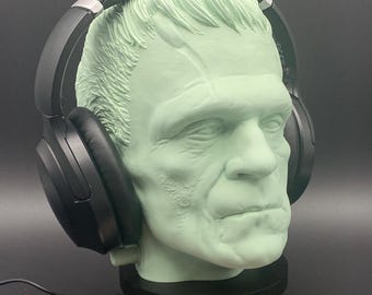 Frankenstein Headphone Holder - Horror Headset Stand - Gaming Headset Holder - Gift for Him - Gift for Dad - Office Desk Decor - Gaming Room