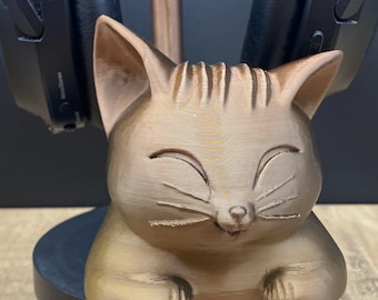 Cute Kitty Cat Headphone Stand - Unique Christmas Gift - Gift for Her - Girly Gaming Headset Stand - Cat Lover Gift - Christmas Gift Idea