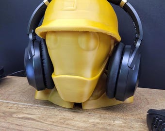 Soporte para auriculares con forma de robot - Soporte para auriculares Android para gamers, decoración de escritorio, regalo para él, accesorio para sala de juegos friki, soporte impreso en 3D