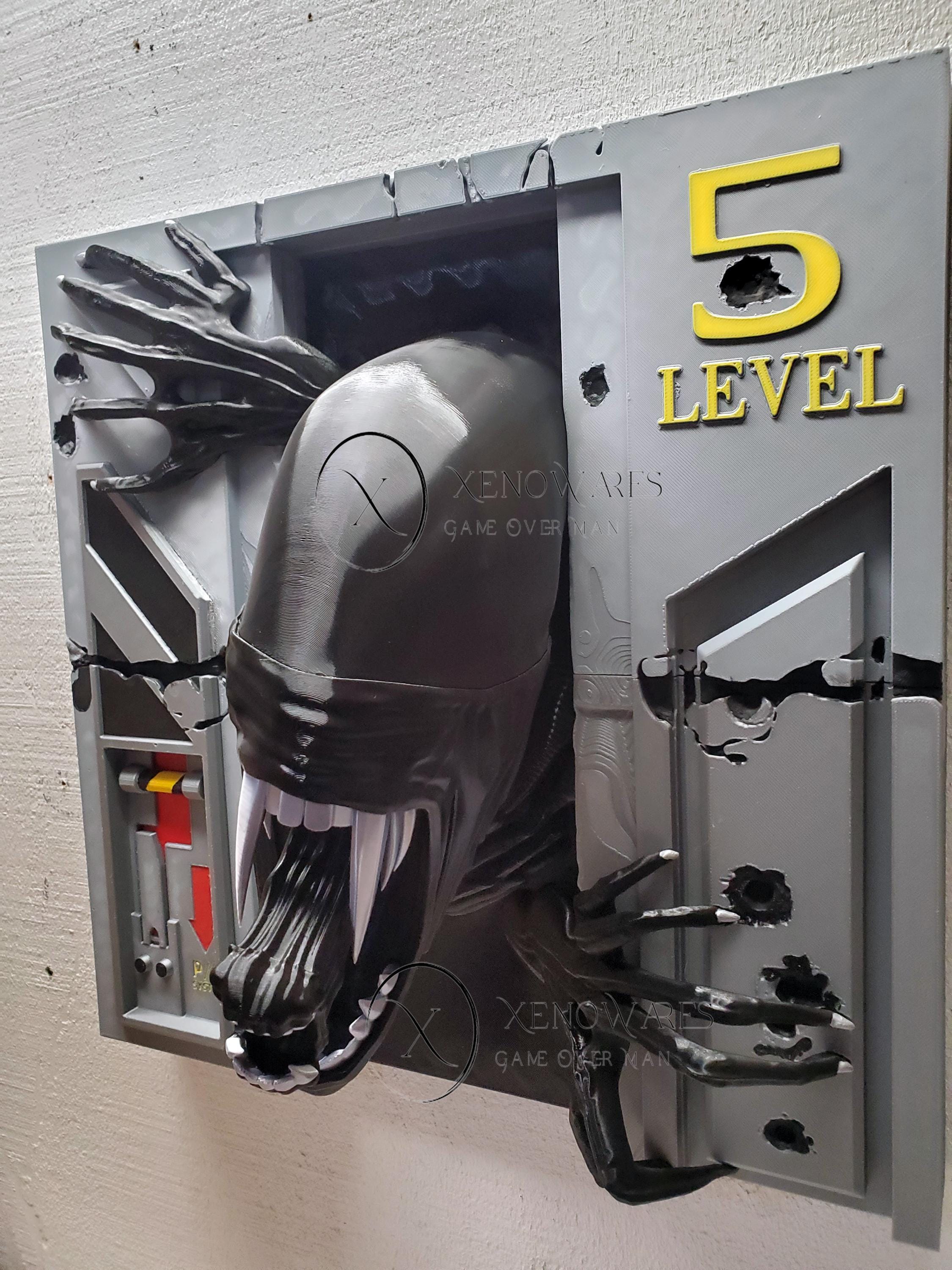 Xenomorph Alien Door Kit - Halloween Alien Horror Wall Art - Gift for ...