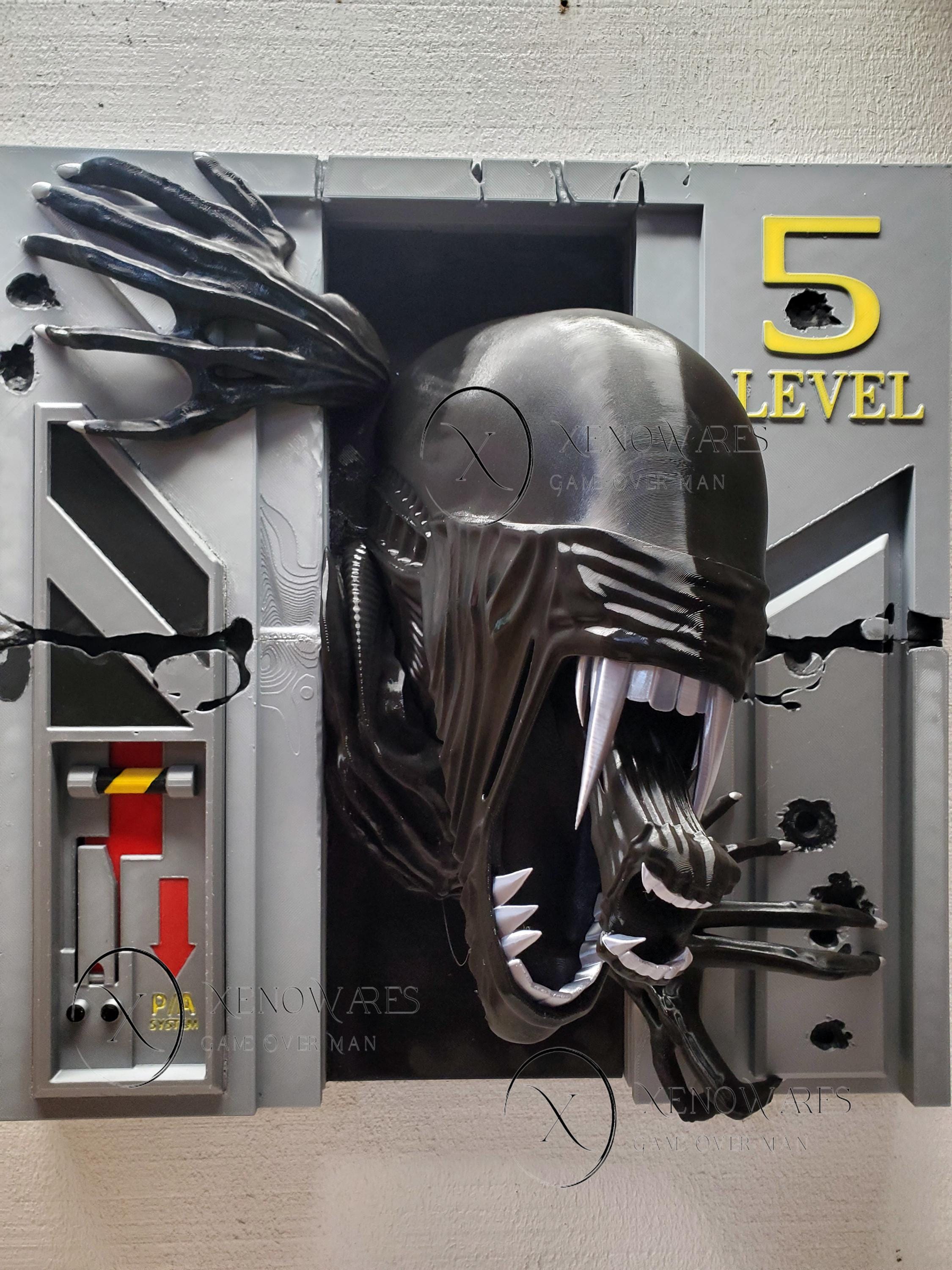 Xenomorph Alien Door Kit - Halloween Alien Horror Wall Art
