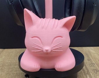 Cute Kitty Cat Headphone Stand - Unique Christmas Gift - Gift for Her - Girly Gaming Headset Stand - Cat Lover Gift - Christmas Gift Idea