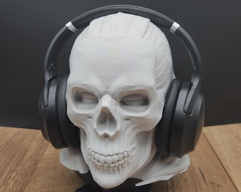 Ghost Soldier Skull Headphone Stand - Duty Calls Headset Holder - Gift for Gamer - Office Desk Decor - Gaming Room Decor - Dad Gift Idea