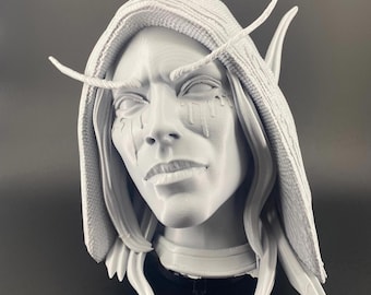 Dark Lady Banshee koptelefoonstandaard | Cadeau voor hem | Cadeau voor papa | Nachtelf Warchief | Gaming-kantoordecoratie | 3D-printstandaard | Cadeau voor gamer