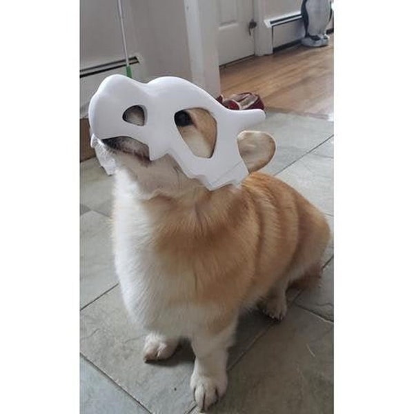 Cubone Dog Mask - Pokmon Skull Mask - Dinosaur Bone Mask - Pet Cosplay - Halloween Dog Cat Costume - Pet Costume