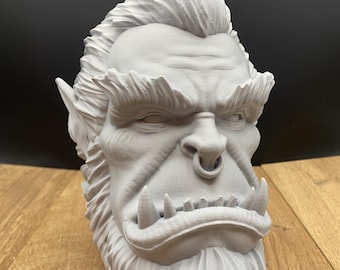 Orc Warchief Shaman Headphone Stand: Gift for Gamer - Gift for Him - Birthday Gift - Gaming Room Decor - Office Desk Decor - Desk Accessory