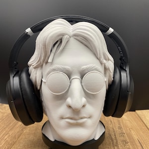 John Unique Headphone Stand - Musician Gaming Headset Holder - Music Lover Gift - Office Desktop Decor - Unique Christmas Gift for Him