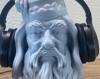 Wizard Headmaster Headphone Stand - Magic Headset Holder - Gaming Room Decor - Unique Gift for Him - Birthday Gift Idea - Gift for Dad