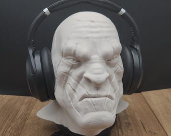 Defiler White Orc Headphone Stand - Troll Warrior Headset Holder - Gift for Him - Gift for Gamer - DnD Gift - Gift for Dad - Ring Lord Gamer
