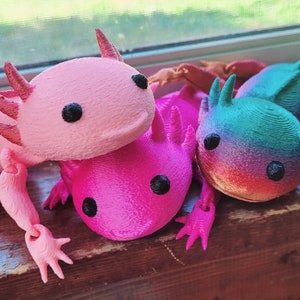 Articulated Axolotl - 8+" Long - Fidget Toy - Amphibian Gift - Salamander - Halloween Gift - Lizard Present - Gecko Stress - Coupled Iguana