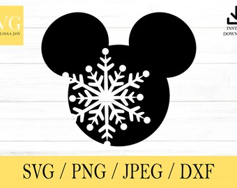 Mickey Snowflake Svg Etsy