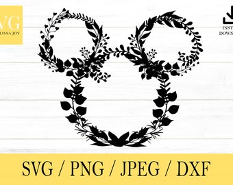 Download Disney Floral Svg Etsy