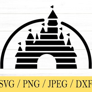 Kasteel svg, kasteel, themapark, svg, png, dxf, jpeg, digitale download, gesneden bestand, Cricut, silhouet, Glowforge, Svg-bestanden voor de cricut