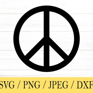 Signe de la paix SVG, signe de la paix, forme, svg, png, dxf, jpeg, téléchargement numérique, fichier de coupe, Cricut, Silhouette, Glowforge, fichiers Svg pour cricut