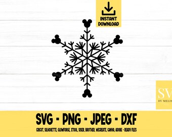 SVG de rato com floco de neve, Floco de neve, Neve, SVG de rato, Natal PNG, DXF, JPEG, Download digital, Arquivo de corte, Cricut, Silhouette, Glowforge