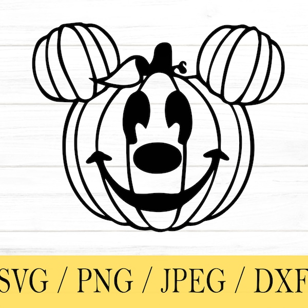 Mouse Pumpkin svg, Pumpkin Ears, Halloween svg, Halloween png, dxf, jpeg, Digital Download, Cut File, Cricut, Silhouette, Glowforge