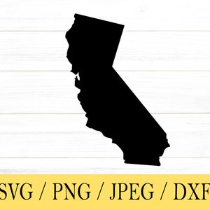 Californie SVG, svg d'État, États-Unis, forme, svg, png, dxf, jpeg, téléchargement numérique, fichier de coupe, Cricut, Silhouette, Glowforge