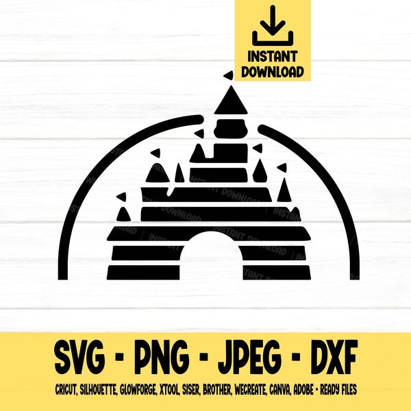 Castle svg, Castle, theme park, svg, png, dxf, jpeg, Digital Download, Cut File, Cricut, Silhouette, Glowforge, Svg files for cricut