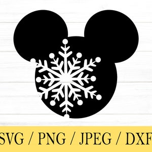 Muis sneeuwvlok svg, sneeuwvlok, sneeuw, muis svg, kerst png, dxf, jpeg, digitale download, bestand knippen, Cricut, silhouet, Glowforge