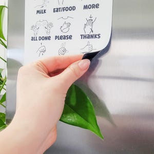 Baby Sign Language Fridge Magnet, 6x6 Inch, ASL for Babies, Baby Communication Chart, New Parent Gift, Baby Shower Gift, Toddler Learning image 3