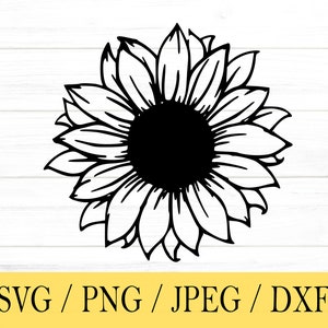 Sunflower SVG, svg, png, dxf, jpeg, Digital Download, Cut File, Cricut, Silhouette, Glowforge, Svg files for cricut