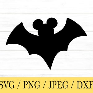 Myszka Nietoperz svg, Halloween svg, Halloween png, dxf, jpeg, Pobieranie cyfrowe, Plik do cięcia, Cricut, Sylwetka, Glowforge