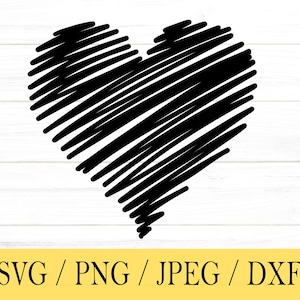 Coração SVG, Coração Rabiscado, Forma, svg, png, dxf, jpeg, Download Digital, Arquivo de Corte, Cricut, Silhueta, Glowforge, Arquivos svg para cricut