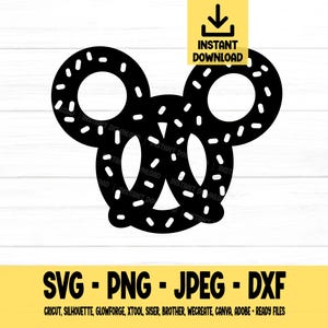 Pretzel de ratón SVG, Pretzel de ratón, SVG, PNG, DXF, JPEG, Descarga digital, Cricut, Silueta, Glowforge, Archivos SVG para Cricut
