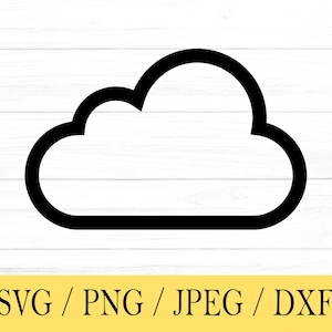 Nube SVG, Nube, Forma, svg, png, dxf, jpeg, Descarga digital, Archivo de corte, Cricut, Silueta, Glowforge, Archivos SVG para cricut