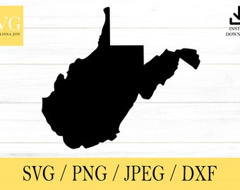 West Virginia SVG, State svg, United States, Shape, svg, png, dxf, jpeg, Digital Download, Cut File, Cricut, Silhouette, Glowforge