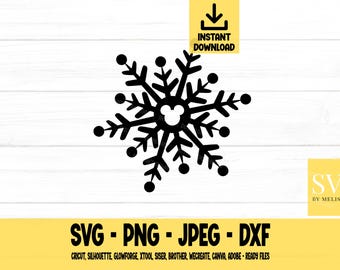 SVG de rato com floco de neve, Floco de neve, Neve, SVG de rato, Natal PNG, DXF, JPEG, Download digital, Arquivo de corte, Cricut, Silhouette, Glowforge