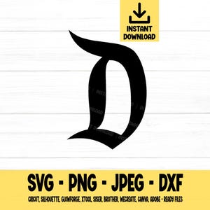 D svg, D, Vintage D, themapark, svg, png, dxf, jpeg, digitale download, Cricut, silhouet, Glowforge, Svg-bestanden voor de cricut