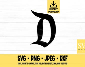D svg, D, Vintage D, parque temático, svg, png, dxf, jpeg, descarga digital, Cricut, silueta, Glowforge, archivos SVG para cricut