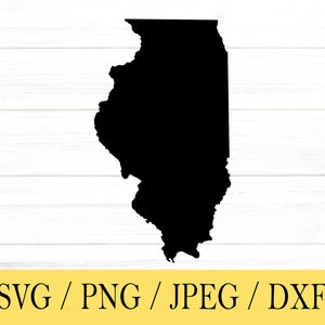 Illinois SVG, svg de l'État, États-Unis, forme, svg, png, dxf, jpeg, téléchargement numérique, fichier de coupe, Cricut, Silhouette, Glowforge