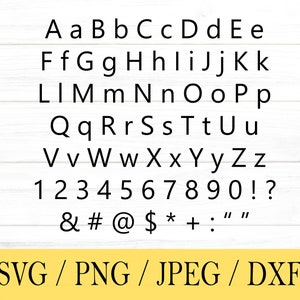 Police sans empattement SVG, svg, png, dxf, jpeg, téléchargement numérique, fichier de coupe, Cricut, Silhouette, Glowforge, fichiers Svg pour cricut