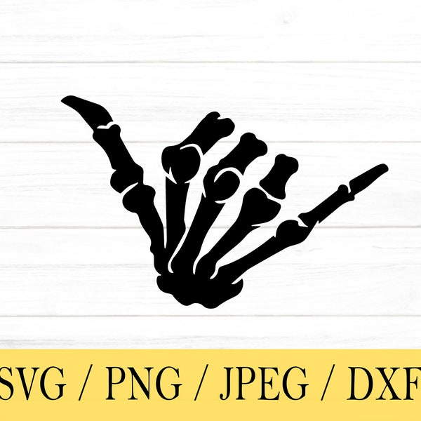 Shaka Skeleton svg, Skeleton Hand SVG, svg, png, dxf, jpeg, Digital Download, Cut File, Cricut, Silhouette, Glowforge, Svg files for cricut