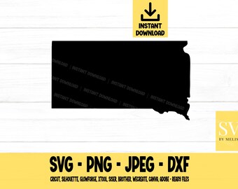 South Dakota SVG, State svg, United States, Shape, svg, png, dxf, jpeg, Digital Download, Cut File, Cricut, Silhouette, Glowforge
