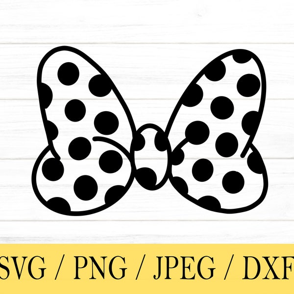 Minnie Bow svg, Polka Dot Bow, svg, png, dxf, jpeg, Digital Download, Cut File, Cricut, Silhouette, Glowforge, Svg files for cricut